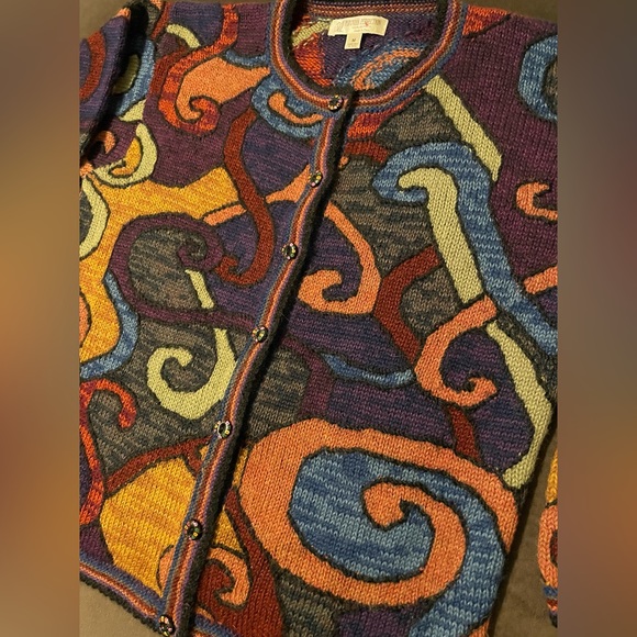 Peruvian Perfection Pure 100% Alpaca Wool Made In Peru Womens M Cardigan Sweater - Picture 3 of 15